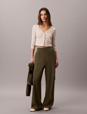 Commuter Wide Leg Cargo Pants, Fatigue