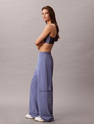 Женские брюки Calvin Klein Commuter Wide Leg Cargo, цвет: Каменный синий — фото 4