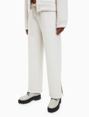 Relaxed Split Hem Joggers, Eggshell