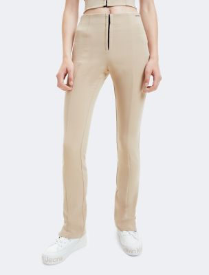 Slim Fit High Waist Pants, Travertine
