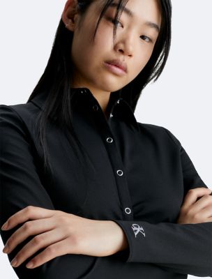Slim Button-Down Shirt Dress