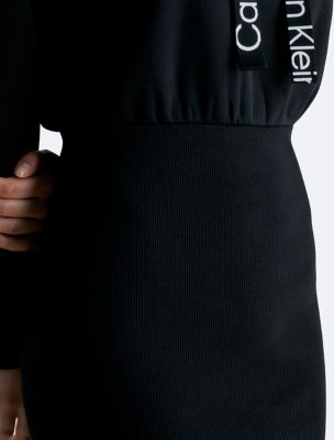Logo Tape Hooded Sweatshirt Dress | Calvin Klein USA