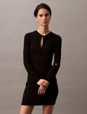 Cut Out Mini Dress, Black