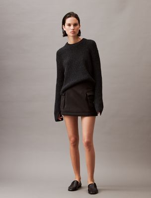 Padded Mini Cargo Skirt, Black