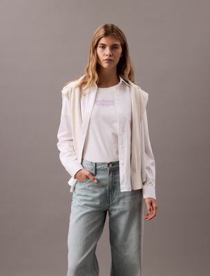 Faded Monogram Logo Graphic Slim Fit T-Shirt, Bright White