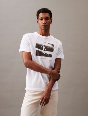 Reflection Monogram Logo Graphic Crewneck T-Shirt, White
