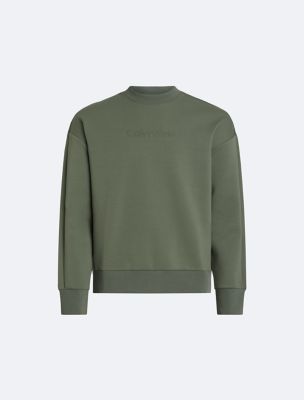 Embossed Logo Crewneck Sweatshirt, Thyme