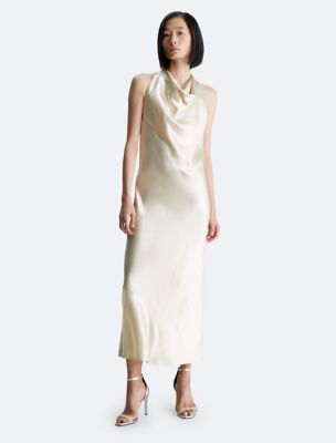 Shine Halterneck Maxi Dress, Angora