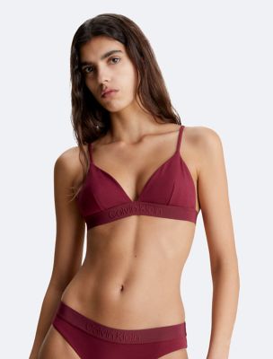 Core Tonal Triangle Bikini Top, Deep Cranberry