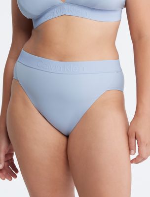 Core Tonal High Waist Bikini Bottom, Blue Chime