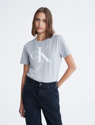 Monogram Logo Crewneck T-Shirt, Dapple Grey