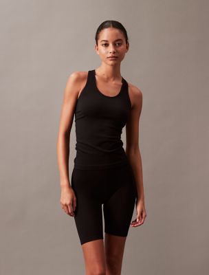 Performance Seamless Low Impact Racerback Tank Top, Black