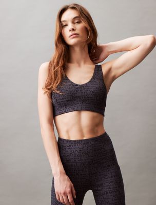 Performance Embrace Low Impact Sports Bra, Onyx Sliced Logo