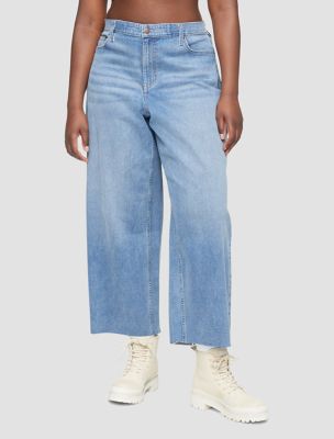 Plus Size Wide Leg Fit High Rise Ankle Jeans, Brighton