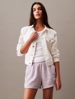 Double Crepe Pull-On Shorts, Orchid