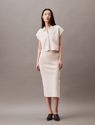 Split Hem Midi Skirt, Birch