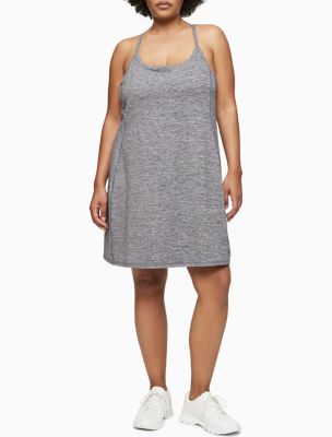 Performance Plus Strappy Tank Dress, Black Heather