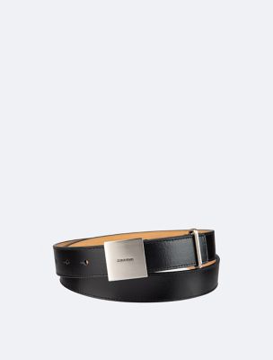 Logo Plaque Buckle Belt, Black