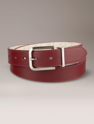 Reversible Monogram Logo Belt, Burgundy