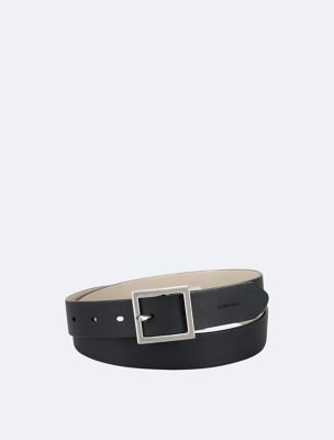 Reversible Center Bar Buckle Belt, Black / Crockery