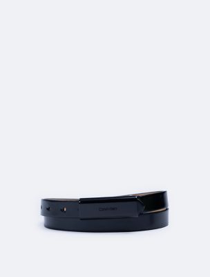 Tonal Logo Slim Belt, Black