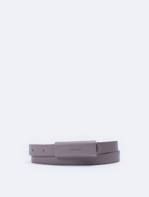 Tonal Logo Slim Belt, Bone