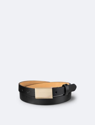 Beveled Plaque Buckle Belt, Black