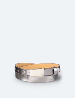 Beveled Plaque Buckle Belt, Gun
