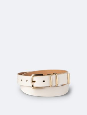 Modern Harness Buckle Belt, Bone