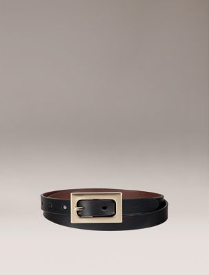 Polished Harness Reversible Buckle Belt, Black / Mohagany