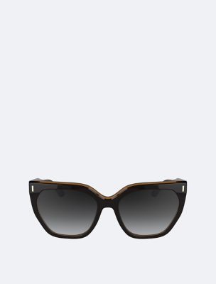 Acetate Avant Garde Butterfly Sunglasses, Black / Charcoal