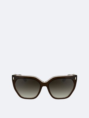 Acetate Avant Garde Butterfly Sunglasses, Brown