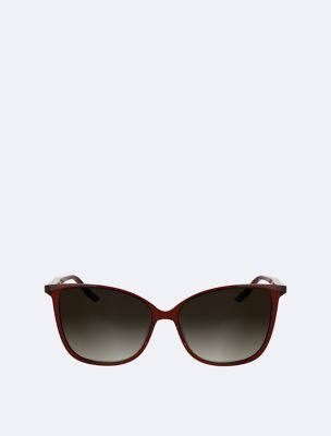 Slim Butterfly Sunglasses, Transparent Burgundy