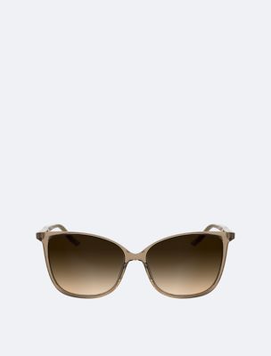 Slim Butterfly Sunglasses, Transparent Brick