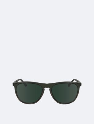 Aviator Acetate Sunglasses, Green Striped