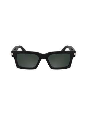 Acetate Rectangle Sunglasses, Black