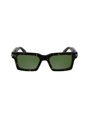 Acetate Rectangle Sunglasses, Dark Havana