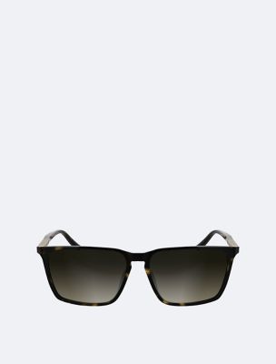 Resin Rectangle Sunglasses, Havana
