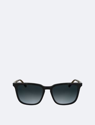 Slim Modified Rectangle Sunglasses, Black