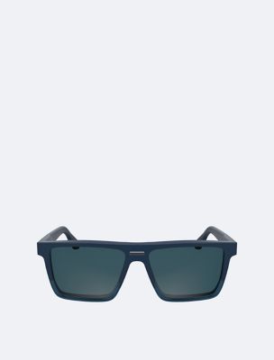 Acetate Modified Square Sunglasses, Blue
