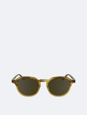Acetate Classic Round Sunglasses, Honey Havana