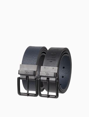 Pebbled Leather Reversible Jean Belt, Crayon / Black