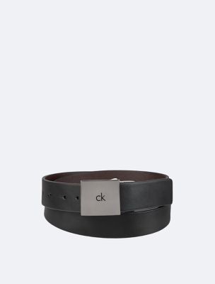 Reversible Square Logo Plaque Belt, Black / After Dark
