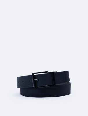 Boys Stitch Reversible Harness Belt, Black
