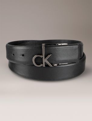 Monogram Logo Plaque Reversible Belt, Black