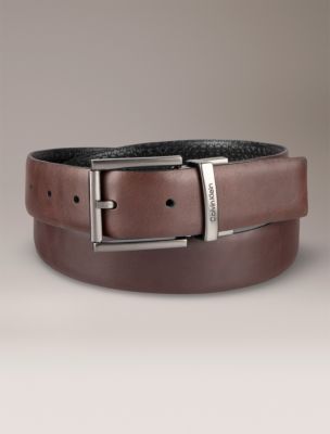 Мужской ремень Calvin Klein Allover Monogram Logo Reversible, цвет: Чёрный / Коричневый — фото 3