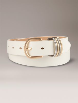 Mixed Metal Loops Belt, Bone