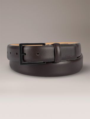 Embossed Logo Harness Buckle Belt, Brown