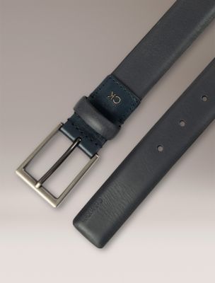 Мужской ремень Calvin Klein Embossed Logo Harness Buckle, цвет: Синий — фото 2