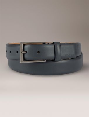 Embossed Logo Harness Buckle Belt, Blue